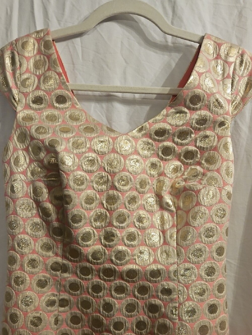 Lilly Pulitzer Pink and Gold Cap-Sleeve Midi Dress - Picture 2 of 5